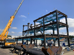 庁舎棟 鉄骨建て方の画像