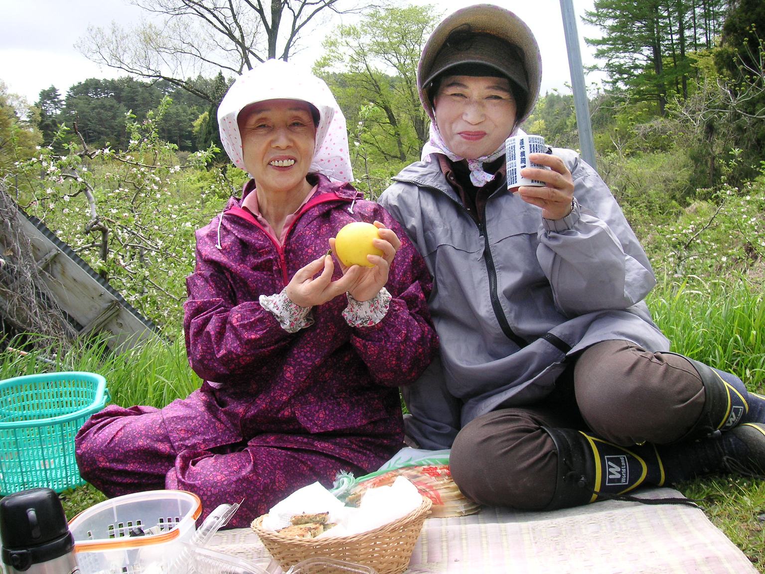 農作業休憩の様子